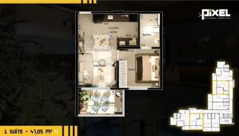imagem 2 - Apartamento á Venda, 1 Quarto, 47 m² - Pixel Residence - Ribeirão Preto - SP imagem 2 - Apartamento á Venda, 1 Quarto, 47 m² - Pixel Residence - Ribeirão Preto - SP